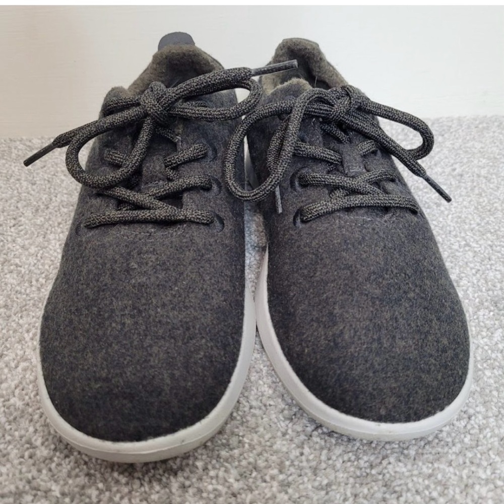 Allbirds Women’s the wool runner lace up grey gray tan tennis shoe sneakers 8 - Picture 2 of 11